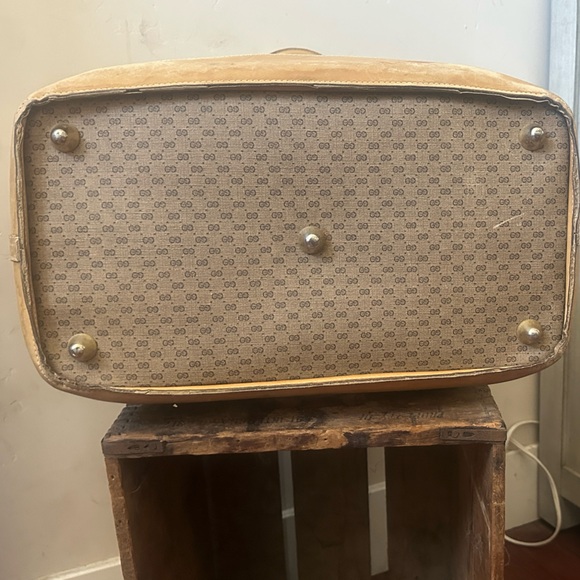 Vintage Authentic Gucci Monogram GG Web Travel Bag Red/Green Stripes EUC - Picture 4 of 16